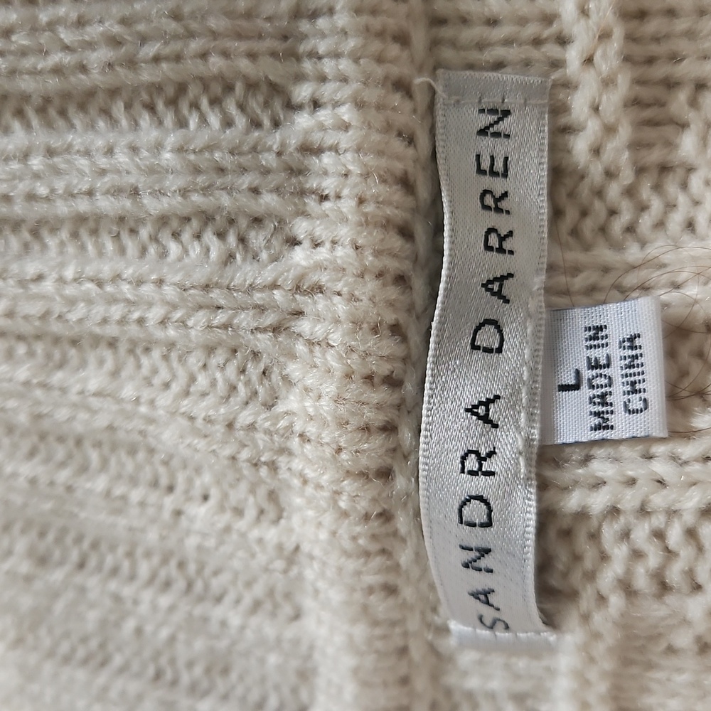 Sandra Darren Cream Cowl Neck Sweater Dress - Picture 6 of 7